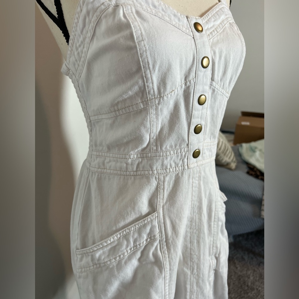 White Jean Mini Dress